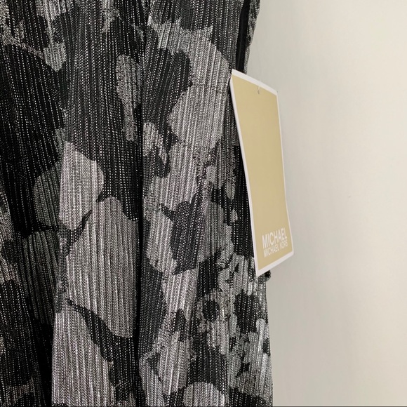 NEW! Michael Kors Metallic Floral Midi Dress - Picture 5 of 8